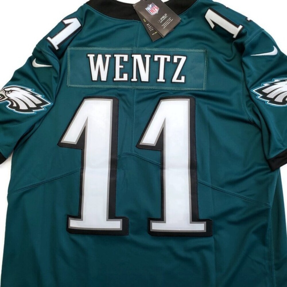 Nike Vapor Limited Philadelphia Eagles Carson Wentz Jersey Stitched Green Sz XL - Picture 6 of 8